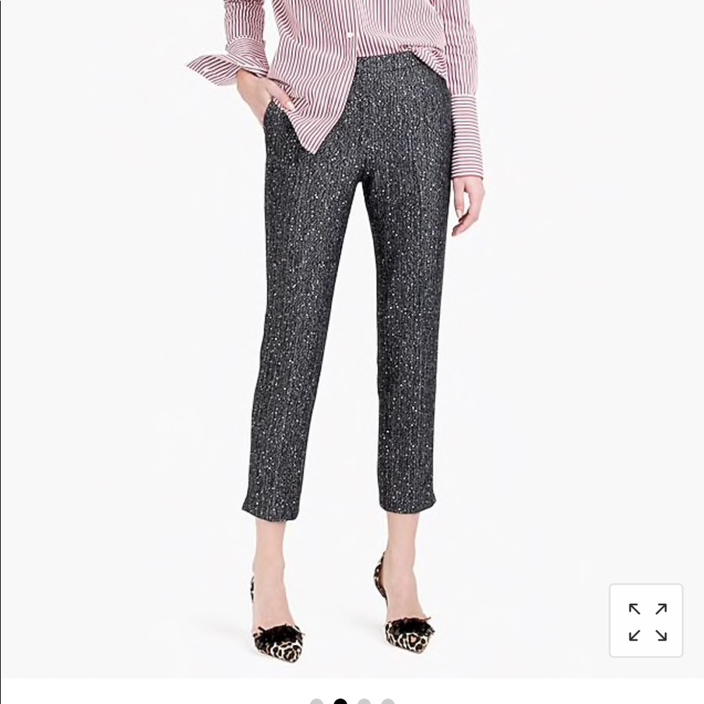 J. Crew Martie pant in sequin herringbone Sz4